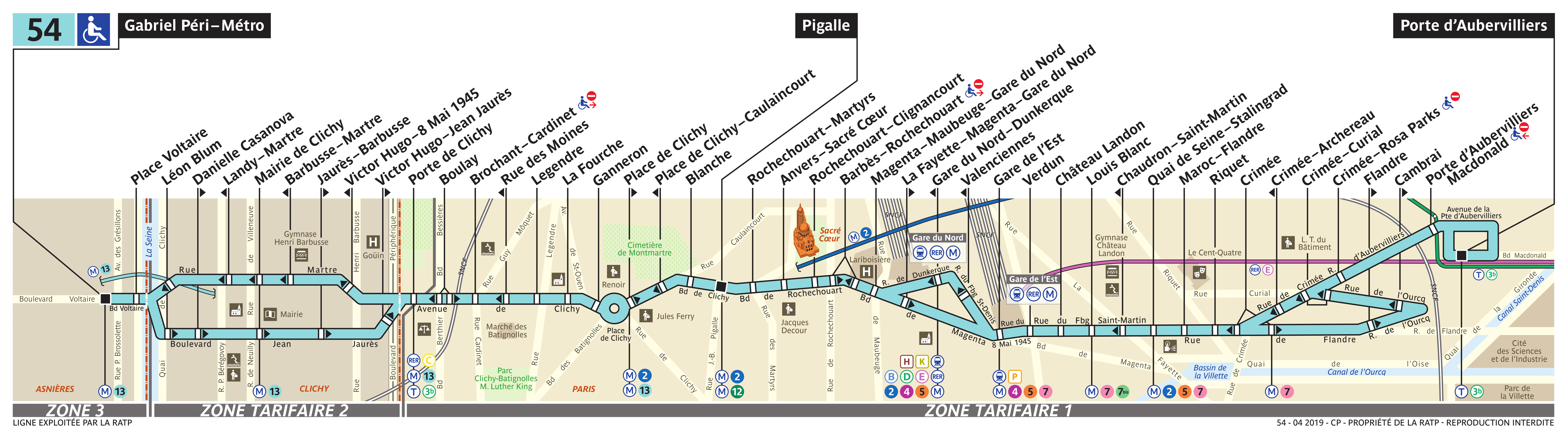 Bus Ratp : ligne 54 - horaires, plan et itinéraire